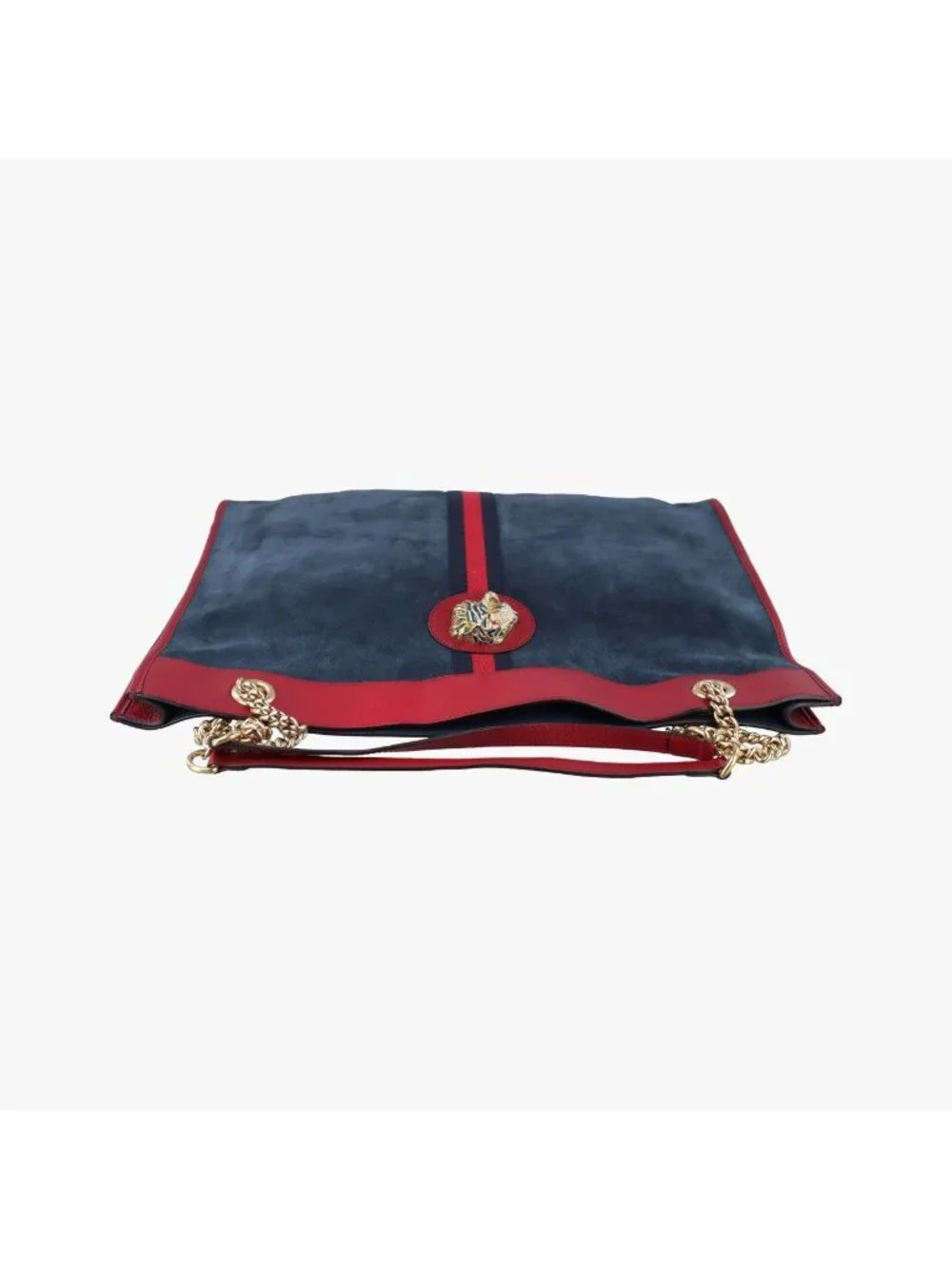Gucci Rajah Navy Red Suede Leather Shoulder Bag